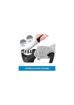 Zulay Kitchen 3 Stage Knife Sharpener & Cut-Resistant Glove -Lux Décor Collection shop Belk 1012