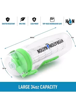 Zulay Kitchen Hydration Nation Portable Water Bottle with Fruit Infuser -Lux Décor Collection shop Belk 1101