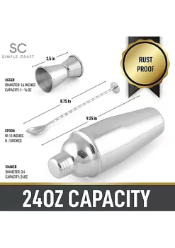 Zulay Kitchen Cocktail Shaker with Built-in Strainer For Bartending & Homebars -Lux Décor Collection shop Belk 1122