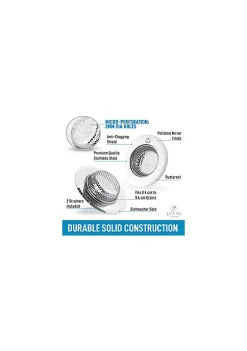 Zulay Kitchen Sink Drain Strainer (2 Pack) - Wide Rim 4.5” Diameter -Lux Décor Collection shop Belk 1161