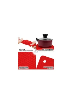 Zulay Kitchen Silicone Trivet Mat Set - 4 Pack (7”x7”) -Lux Décor Collection shop Belk 118