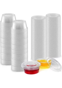 Zulay Kitchen Clear Jello Shot Cups with Lids