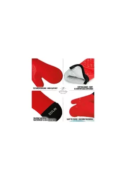 Zulay Kitchen Silicone Oven Mitts - 1 Pair Oven Mitts Silicone Heat Resistant with Quilted Cotton Liner for Baking, Cooking, Grilling & More -Lux Décor Collection shop Belk 124