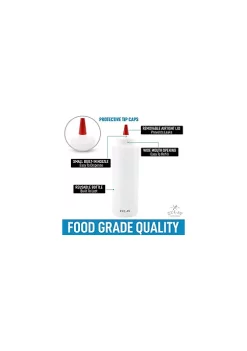 Zulay Kitchen Plastic Condiment Squeeze Bottle with Caps 17 oz -Lux Décor Collection shop Belk 1244