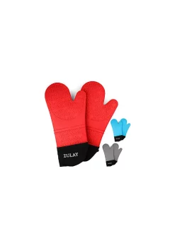 Zulay Kitchen Silicone Oven Mitts - 1 Pair Oven Mitts Silicone Heat Resistant with Quilted Cotton Liner for Baking, Cooking, Grilling & More -Lux Décor Collection shop Belk 126