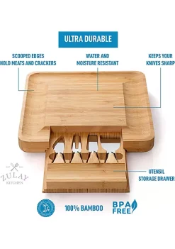 Zulay Kitchen Bamboo Cheese Board and Knife Set -Lux Décor Collection shop Belk 1262