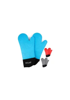 Zulay Kitchen Silicone Oven Mitts - 1 Pair Oven Mitts Silicone Heat Resistant with Quilted Cotton Liner for Baking, Cooking, Grilling & More -Lux Décor Collection shop Belk 127