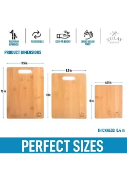 Zulay Kitchen Bamboo Wooden Cutting Boards - 3 Assorted Sizes -Lux Décor Collection shop Belk 1271