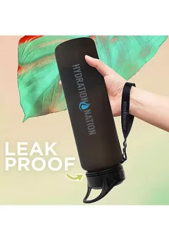 Zulay Kitchen Hydration Nation Water Bottle With Time Marker 32 oz -Lux Décor Collection shop Belk 1331