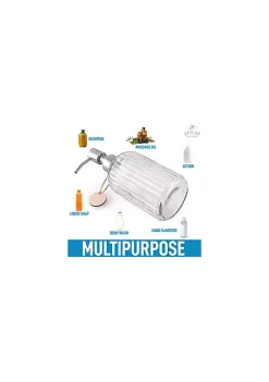 Zulay Kitchen Zulay Home 18 oz Glass Hand Soap Dispenser for Bathroom - Easy Press-Pump Bathroom Soap Dispenser with Birchwood Tag - Clear Glass Soap Dispenser -Lux Décor Collection shop Belk 1339