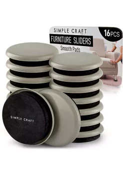 Zulay Kitchen 16pcs Felt Furniture Sliders for Hardwood Floors