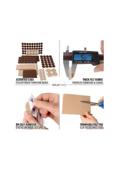 Zulay Kitchen Zulay Home Felt Furniture Pads for Hardwood Floors (5mm Thick) - 133 Piece -Lux Décor Collection shop Belk 1374