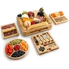 Zulay Kitchen Bamboo Cheese Board Deluxe Set 2 Zulay Kitchen Bamboo Cheese Board Deluxe Set -Lux Décor Collection shop Belk 1388