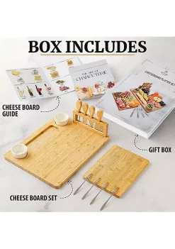 Zulay Kitchen Cheese Board Platter Set - Bamboo 9 Zulay Kitchen Cheese Board Platter Set - Bamboo -Lux Décor Collection shop Belk 1395