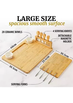 Zulay Kitchen Cheese Board Platter Set - Bamboo 10 Zulay Kitchen Cheese Board Platter Set - Bamboo -Lux Décor Collection shop Belk 1396