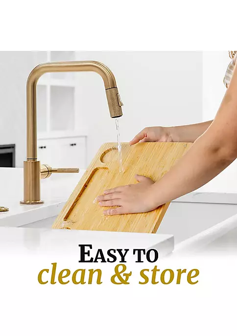 Zulay Kitchen Cheese Board Platter Set - Bamboo 7 Zulay Kitchen Cheese Board Platter Set - Bamboo - Image 5