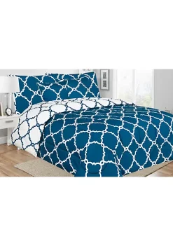 Lux Décor Collection 5 Piece Reversible Comforter Set