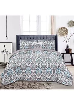 Lux Décor Collection 4-Piece Reversible Quilt Set