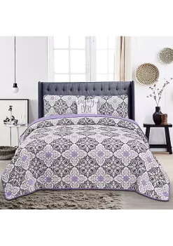Lux Décor Collection 4-Piece Reversible Quilt Set