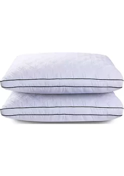 Lux Décor Collection Set of 2 Premium Gusseted Quilted Bed Pillows for Side Sleepers and Back Sleepers