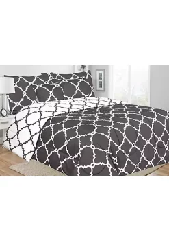 Lux Décor Collection 5 Piece Reversible Comforter Set
