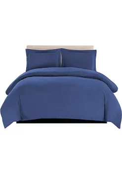 Lux Décor Collection 3-Piece Duvet Cover Set (Navy Blue)