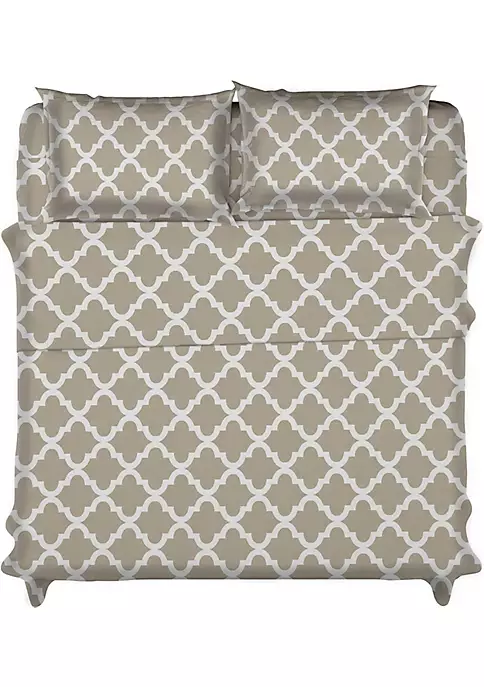 Lux Décor Collection 4-PIECE QUATREFOIL SHEET SET 3 Lux Décor Collection 4-PIECE QUATREFOIL SHEET SET