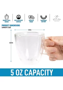 Zulay Kitchen Double Wall Insulated Clear Glass Espresso Cups -Lux Décor Collection shop Belk 31