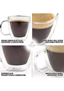 Zulay Kitchen Double Wall Insulated Clear Glass Espresso Cups -Lux Décor Collection shop Belk 33