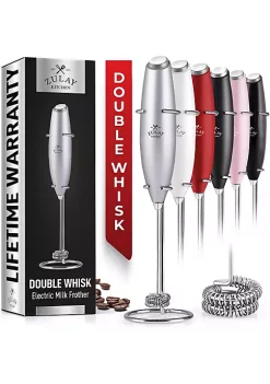 Zulay Kitchen Double Whisk Milk Frother With Stand -Lux Décor Collection shop Belk 40