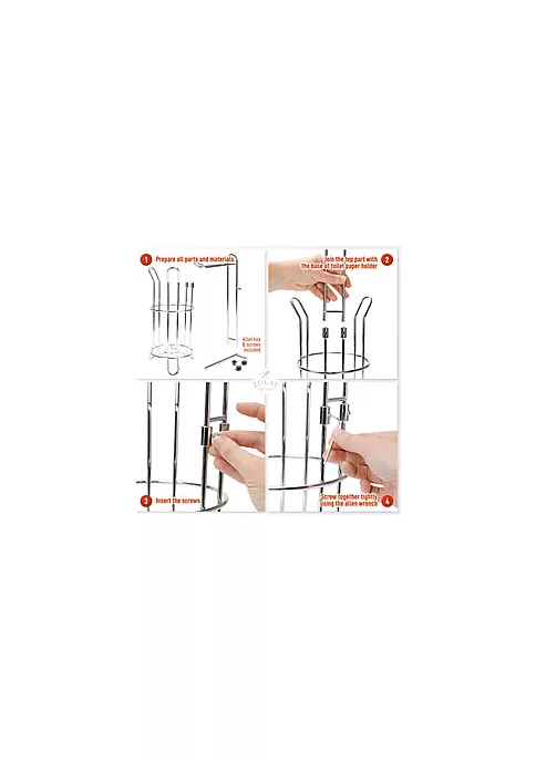 Zulay Kitchen Toilet Paper Holder Stand & Storage Holds 3 Extra Rolls for Bathroom 7 Zulay Kitchen Toilet Paper Holder Stand & Storage Holds 3 Extra Rolls for Bathroom - Image 5