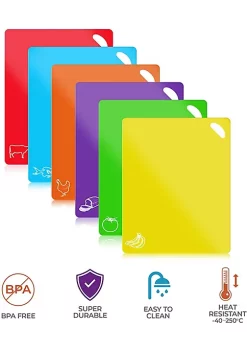 Zulay Kitchen Extra Thick Plastic Cutting Boards Set for Kitchen -Lux Décor Collection shop Belk 529