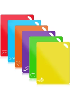 Zulay Kitchen Extra Thick Plastic Cutting Boards Set for Kitchen -Lux Décor Collection shop Belk 530