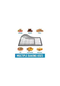 Zulay Kitchen Macaron Silicone Baking Mats With Pre-printed Template Design - Non Stick & Reusable Silicone Baking Sheet - 2 Half Size + 2 Quarter Size -Lux Décor Collection shop Belk 578