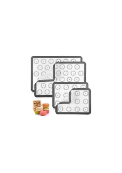 Zulay Kitchen Macaron Silicone Baking Mats With Pre-printed Template Design - Non Stick & Reusable Silicone Baking Sheet - 2 Half Size + 2 Quarter Size -Lux Décor Collection shop Belk 582