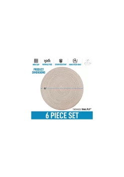 Zulay Kitchen Round Placemats Braided - Set of 6 -Lux Décor Collection shop Belk 642