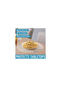 Zulay Kitchen Round Placemats Braided - Set of 6 -Lux Décor Collection shop Belk 643