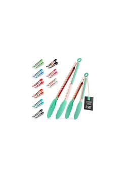 Zulay Kitchen Tongs For Cooking With Silicone Tips and Lock Mechanism (9" & 12") -Lux Décor Collection shop Belk 661