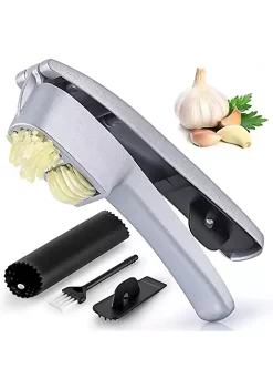 Zulay Kitchen 2-in-1 Garlic Press Set