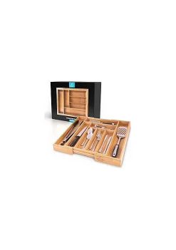 Zulay Kitchen Expandable Bamboo Kitchen Drawer Organizer