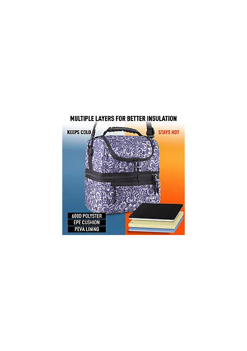 Zulay Kitchen Insulated 2-Compartment Lunch Box Bag With Strap 4 Zulay Kitchen Insulated 2-Compartment Lunch Box Bag With Strap - Image 2