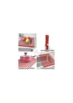 Zulay Kitchen Multipurpose Roll Up Sink Drying Rack & Trivet (Large) -Lux Décor Collection shop Belk 782