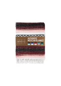 Zulay Kitchen Zulay Home Hand Woven Mexican Blankets - Artisanal Boho Blanket & Mexican Falsa Blanket