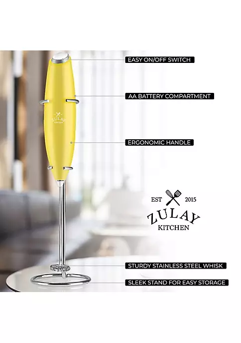 Zulay Kitchen Handheld Milk Frother with Stand 4 Zulay Kitchen Handheld Milk Frother with Stand - Image 2