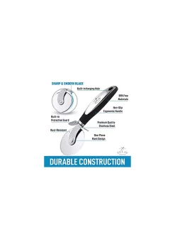 Zulay Kitchen Food Grade Stainless Steel Pizza Cutter Wheel With Non Slip Ergonomic Handle -Lux Décor Collection shop Belk 854