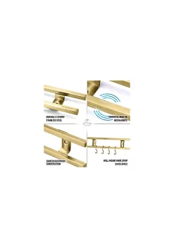 Zulay Kitchen Wall Mount Stainless Steel Magnetic Knife Holder With Extra Hanging Hooks -Lux Décor Collection shop Belk 920