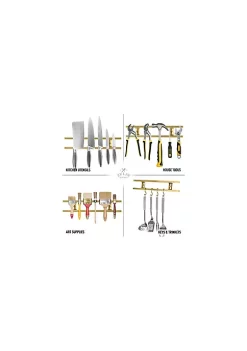 Zulay Kitchen Wall Mount Stainless Steel Magnetic Knife Holder With Extra Hanging Hooks -Lux Décor Collection shop Belk 921