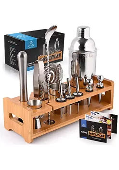 Zulay Kitchen 24-Piece Stainless Steel Bartender Set Kit