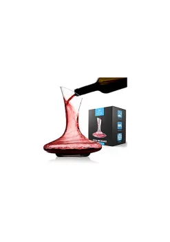 Zulay Kitchen Crystal Red Wine Decanter - 100% Hand Blown Lead-Free Glass Wine Aerator (1800ml)